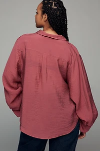 By Anthropologie Wide-Sleeve Buttondown Top