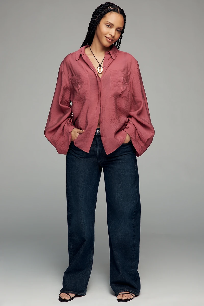 By Anthropologie Wide-Sleeve Buttondown Top