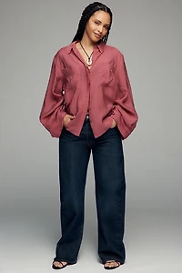 By Anthropologie Wide-Sleeve Buttondown Top