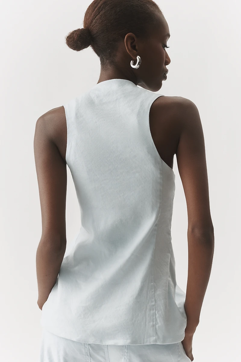 Maeve European Linen Stretch Structured Vest