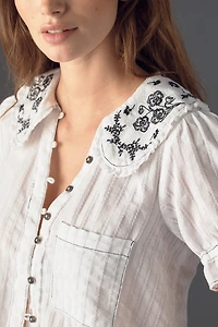 Keira Embroidered Blouse by Pilcro