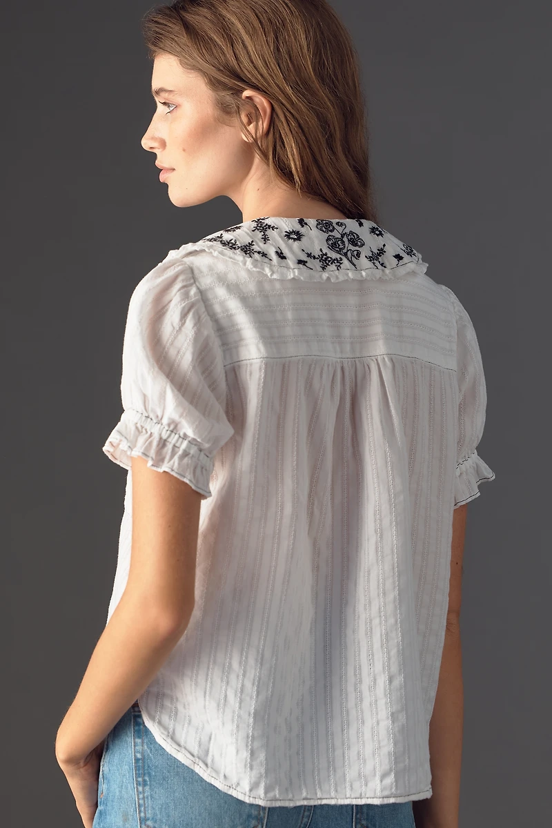 Keira Embroidered Blouse by Pilcro