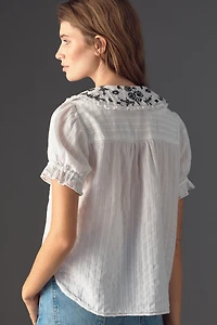 Keira Embroidered Blouse by Pilcro