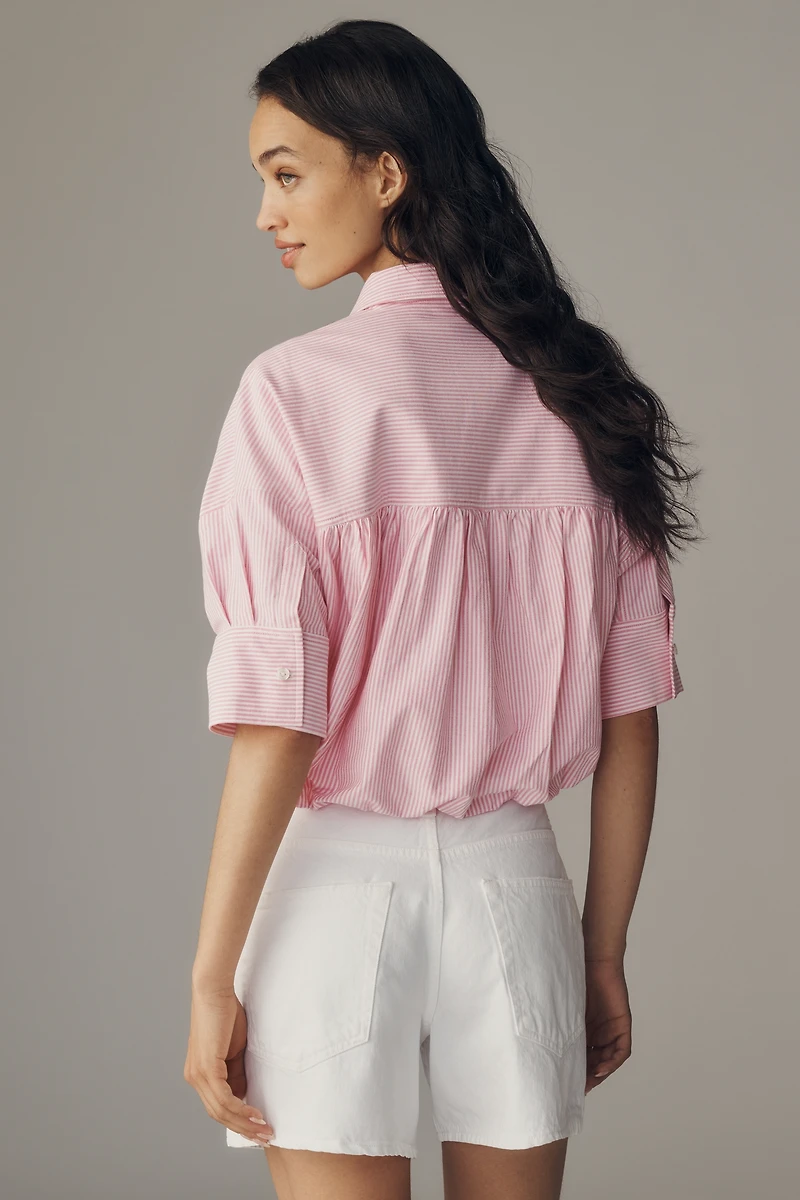 Mabel Bubble-Hem Oxford Shirt by Maeve