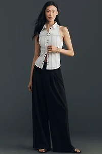 Pilcro Contrast Stitch Sleeveless Top