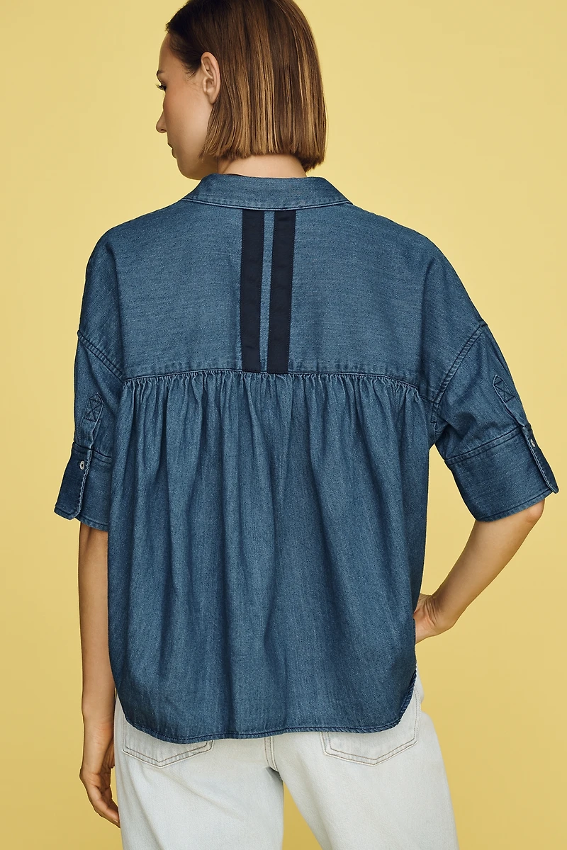 Mabel Boxy Denim Shirt by Maeve