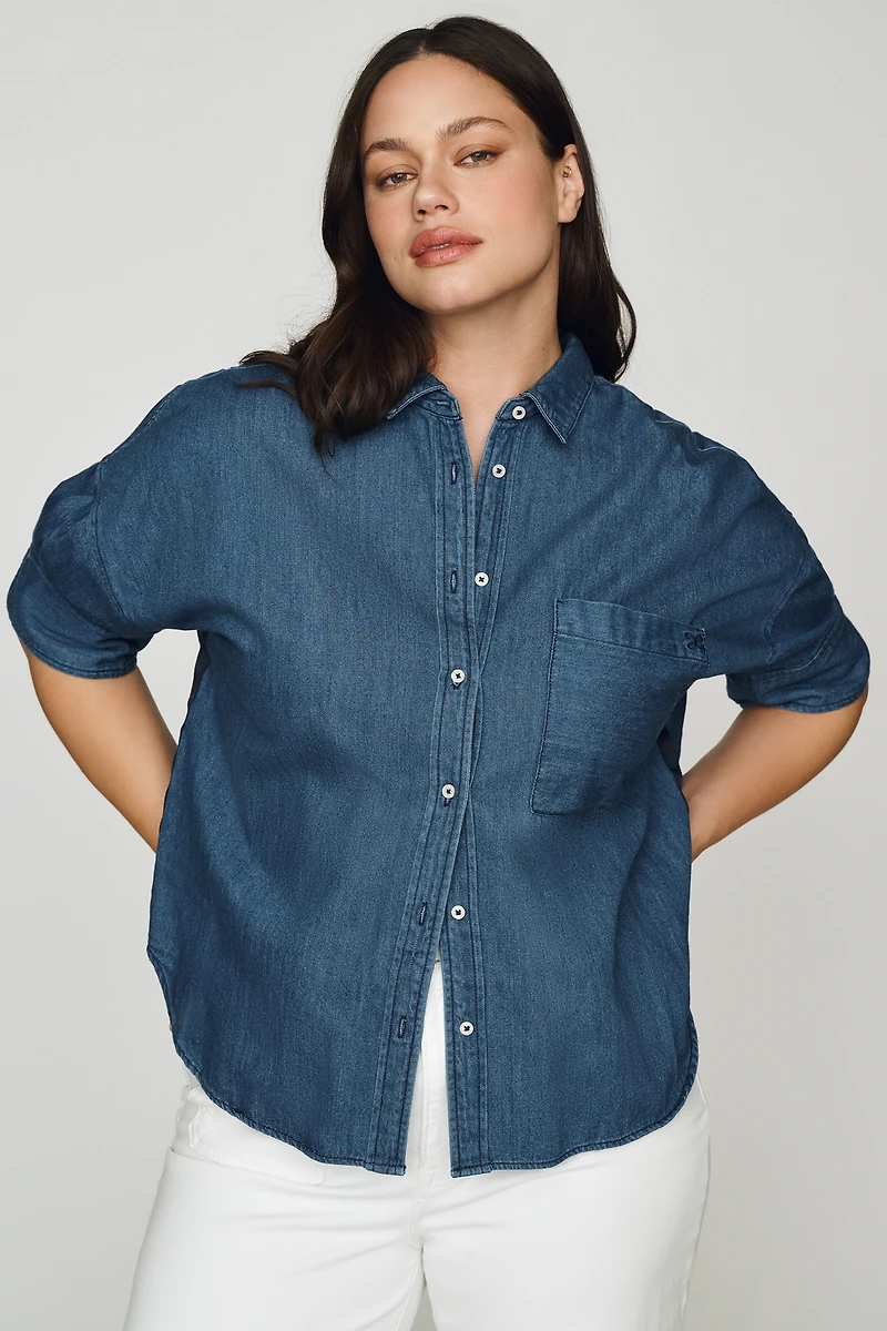 Mabel Boxy Denim Shirt by Maeve