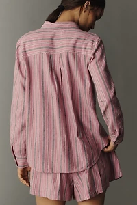 Kate Classic Linen Blend Buttondown Shirt by Maeve