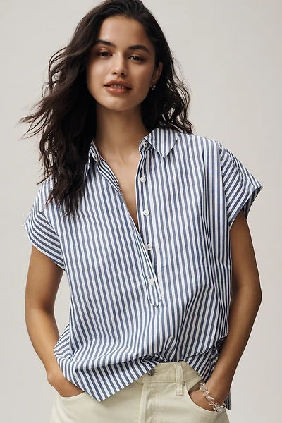 Maeve 100% Cotton Sleeveless Buttondown Shirt