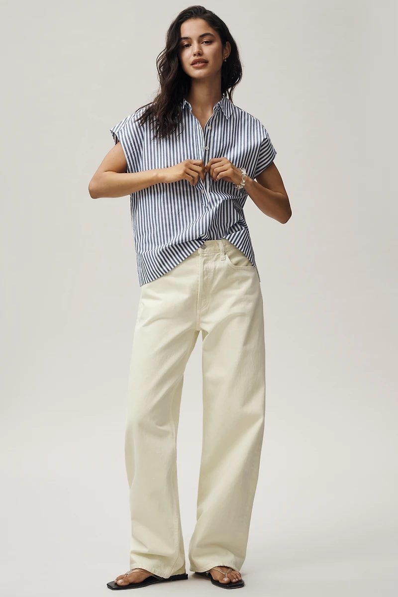 Maeve 100% Cotton Sleeveless Buttondown Shirt