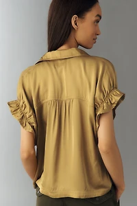 Quincy Lace Short-Sleeve Blouse by Pilcro