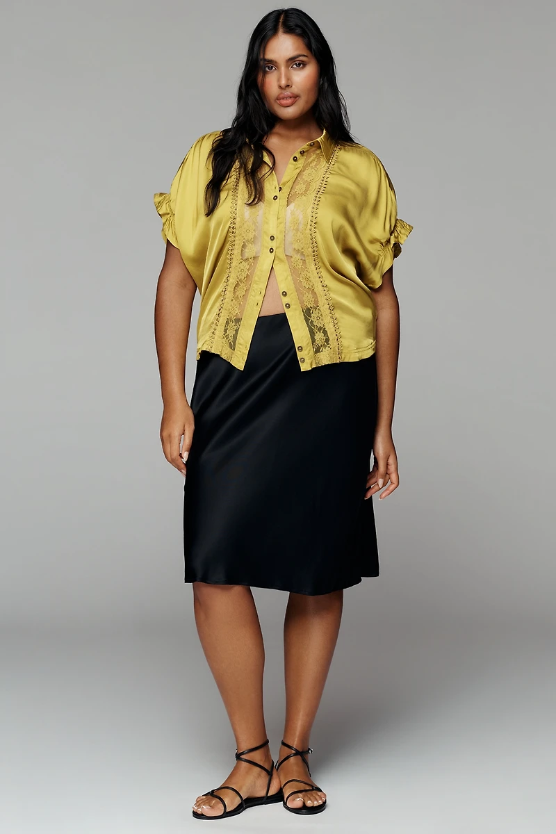 Quincy Lace Short-Sleeve Blouse by Pilcro