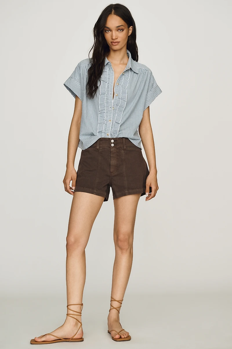 Pilcro Ruffle-Front Shirt