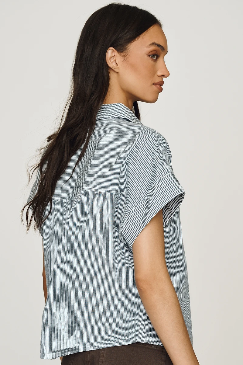Pilcro Ruffle-Front Shirt