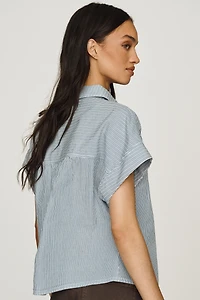 Pilcro Ruffle-Front Shirt