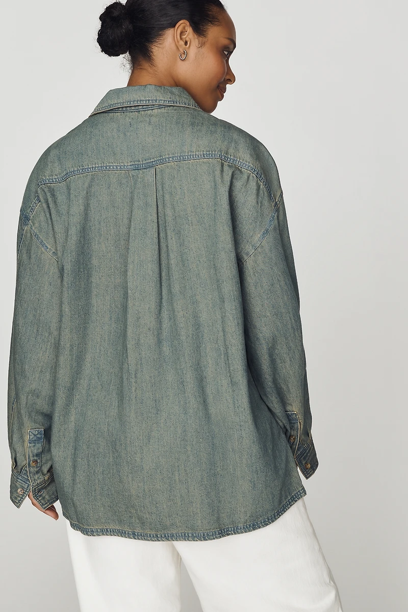 Pilcro 100% Cotton Denim Buttondown Shirt