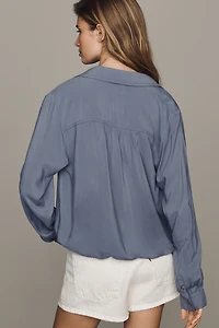 Pilcro Cowl-Neck Long-Sleeve Blouse