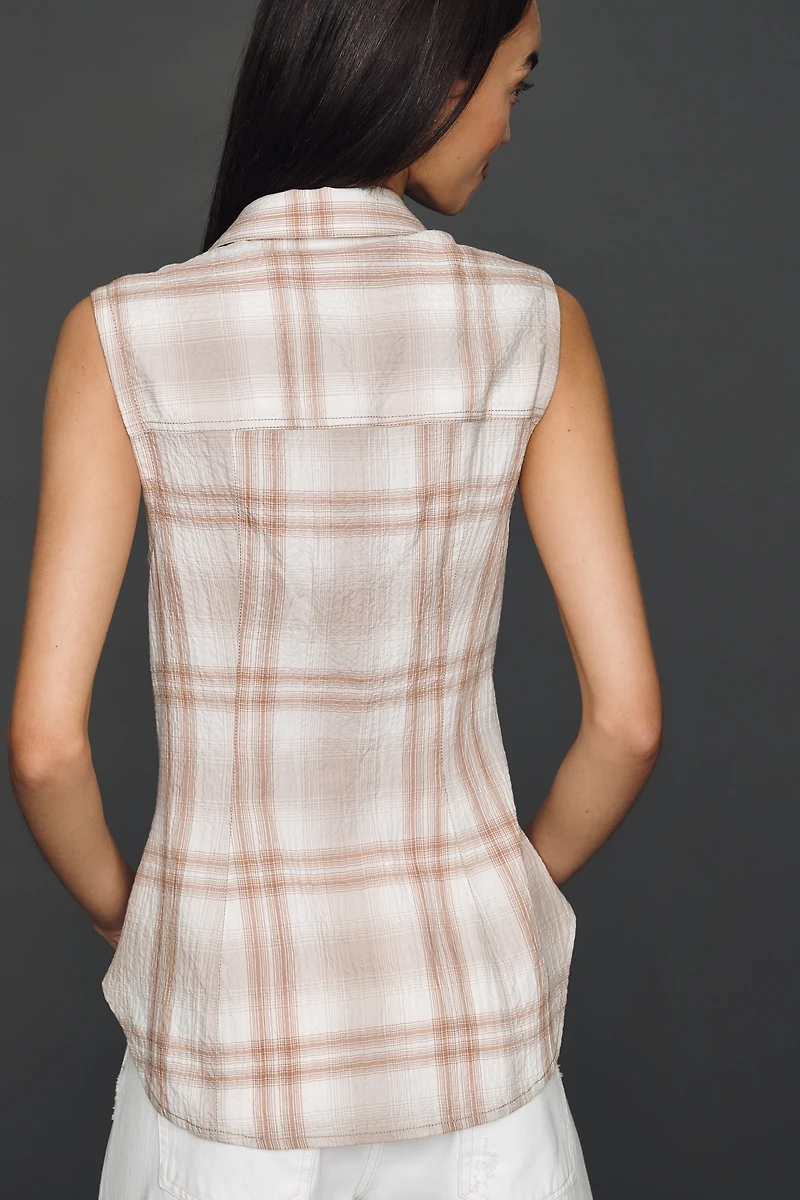 Pilcro Cotton Blend Cap-Sleeve Shirt