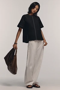 The Emmy Short-Sleeve Swing Blouse by Maeve