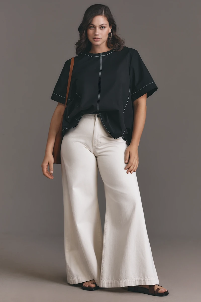 The Emmy Short-Sleeve Swing Blouse by Maeve