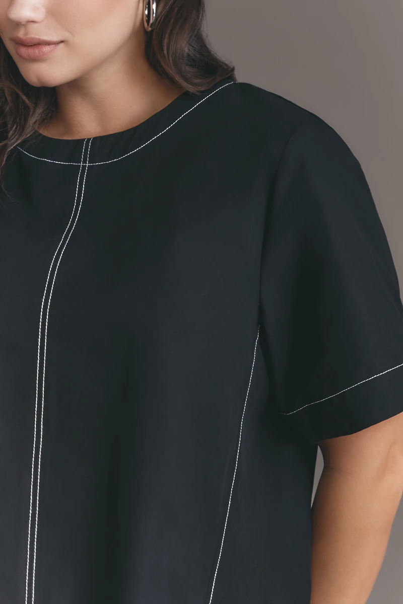The Emmy Short-Sleeve Swing Blouse by Maeve