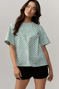 The Emmy Short-Sleeve Swing Blouse by Maeve