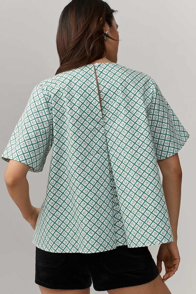 The Emmy Short-Sleeve Swing Blouse by Maeve