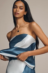 By Anthropologie Silky Waves Strapless Woven Blouse
