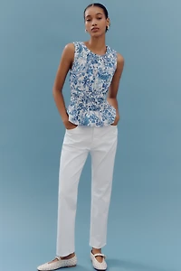 By Anthropologie Sleeveless Smocked-Waist Top