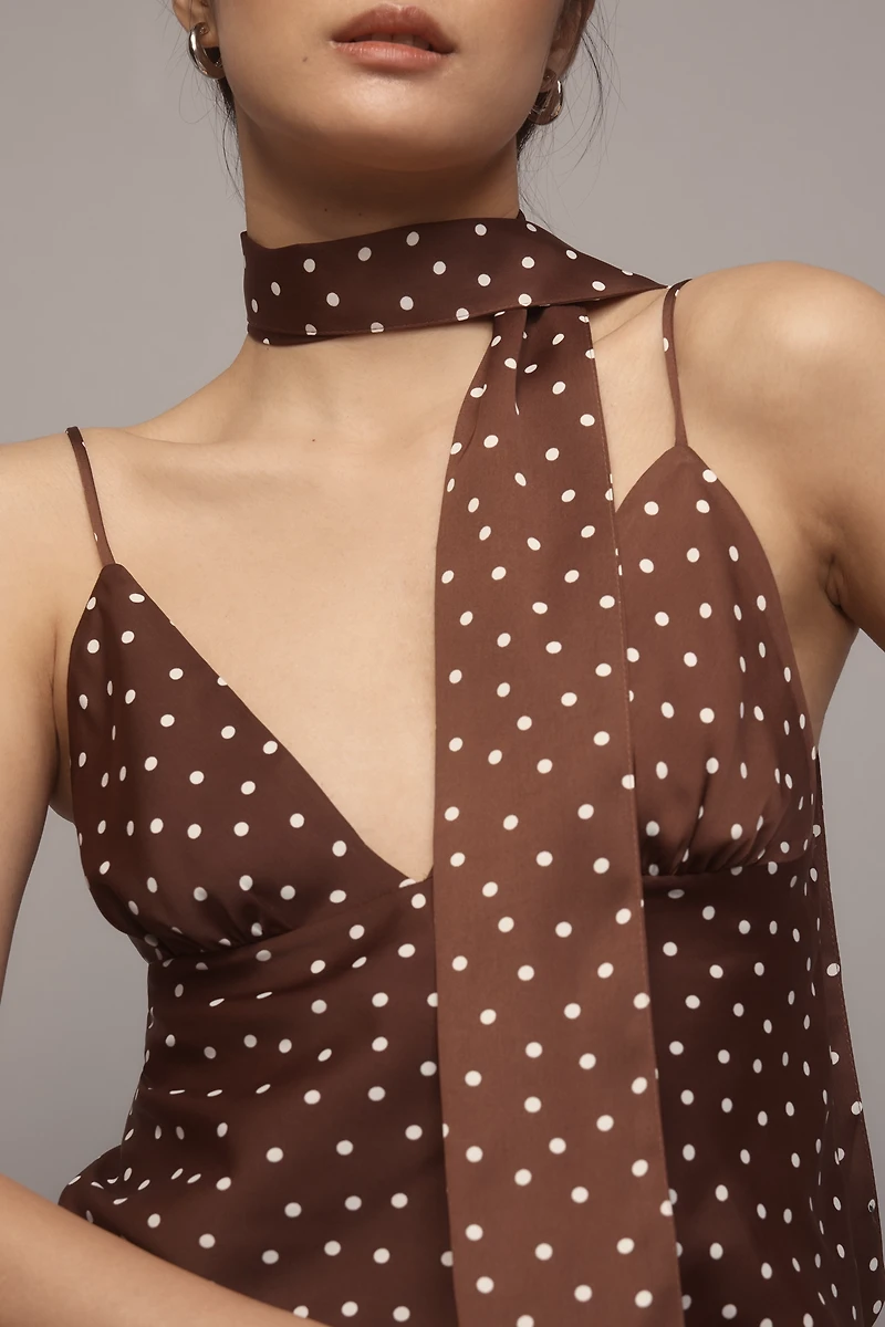 Maeve Scarf-Neck Printed V-Neck Cami