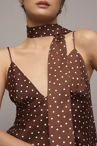 Maeve Scarf-Neck Printed V-Neck Cami