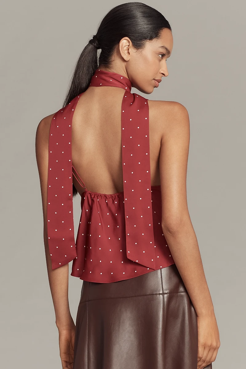 Maeve Scarf-Neck Printed V-Neck Cami