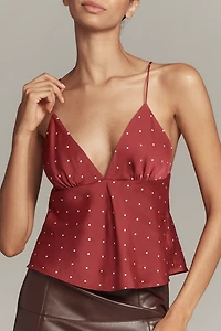 Maeve Scarf-Neck Printed V-Neck Cami
