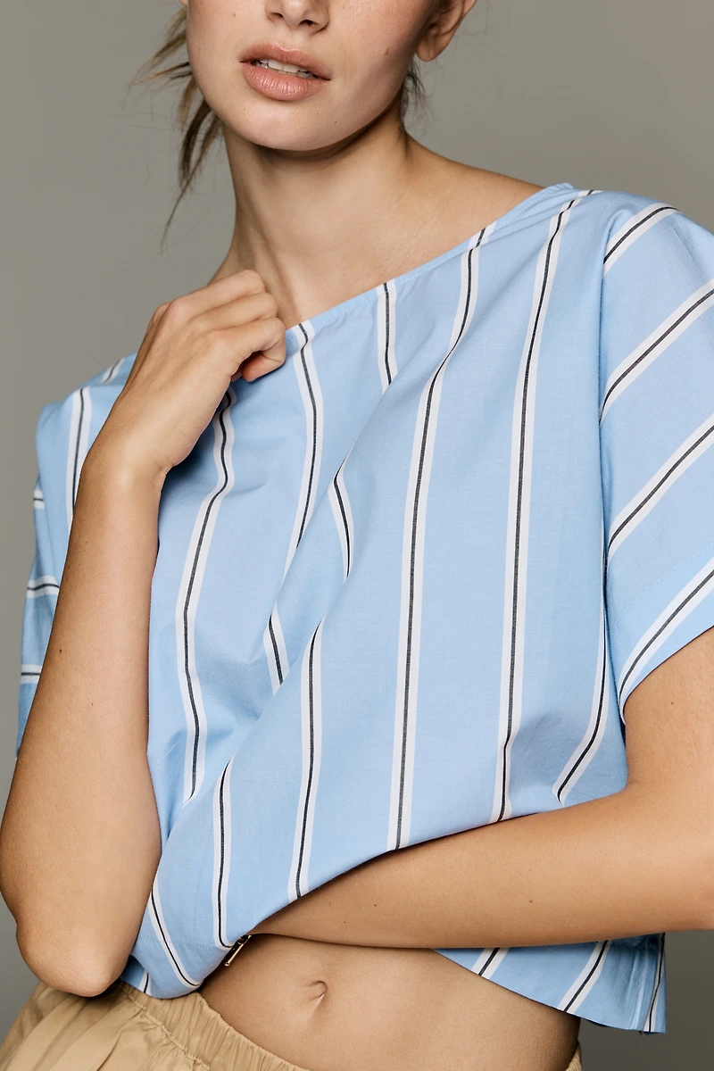 Maeve Cotton Short-Sleeve Crew-Neck Top