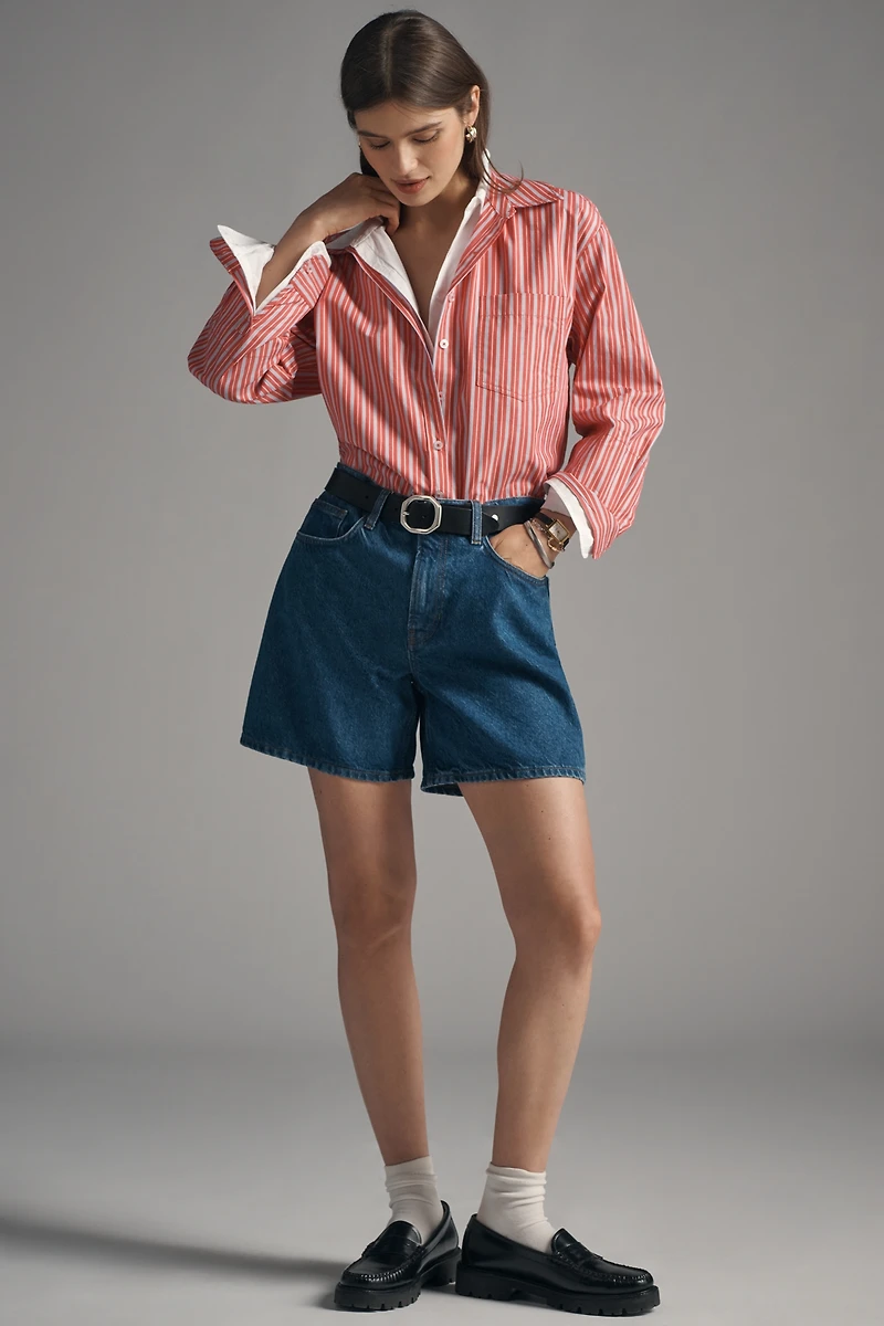 The Double-Layered Shrunken Bennet Buttondown Shirt by Maeve