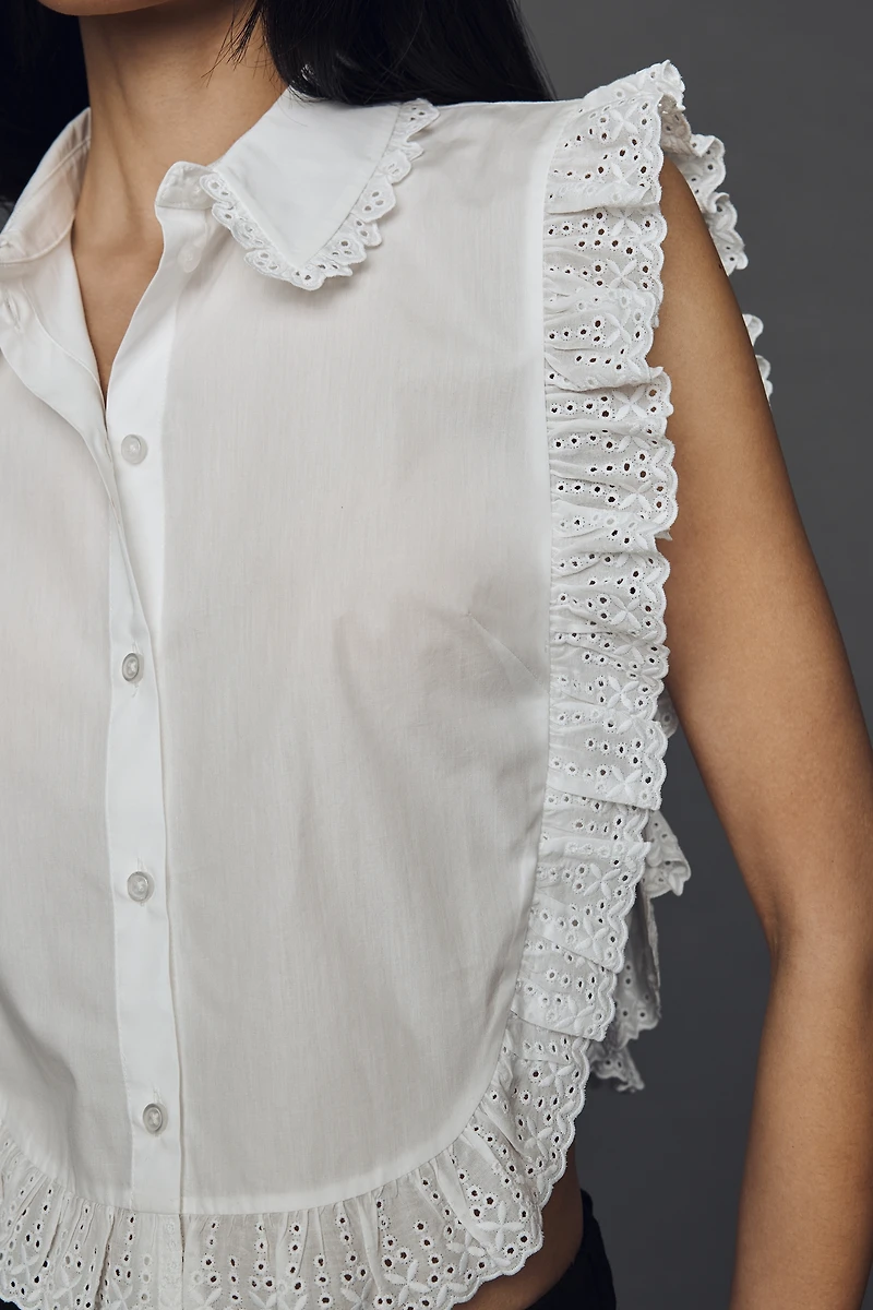 Maeve Cotton Ruffle Lace Top