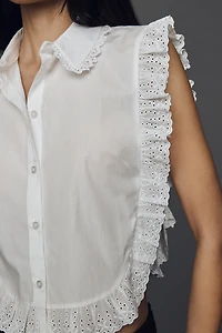 Maeve Cotton Ruffle Lace Top