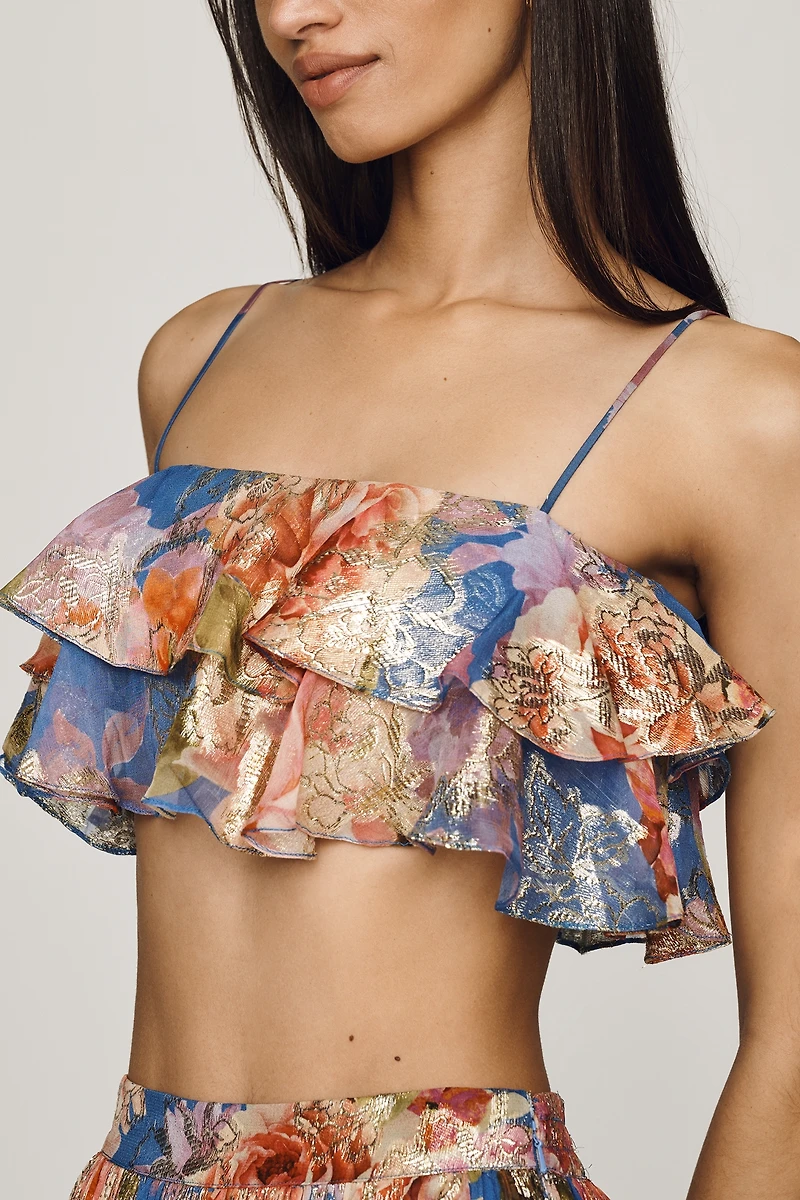 Hemant & Nandita Ruffle Bandeau Top