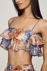 Hemant & Nandita Ruffle Bandeau Top