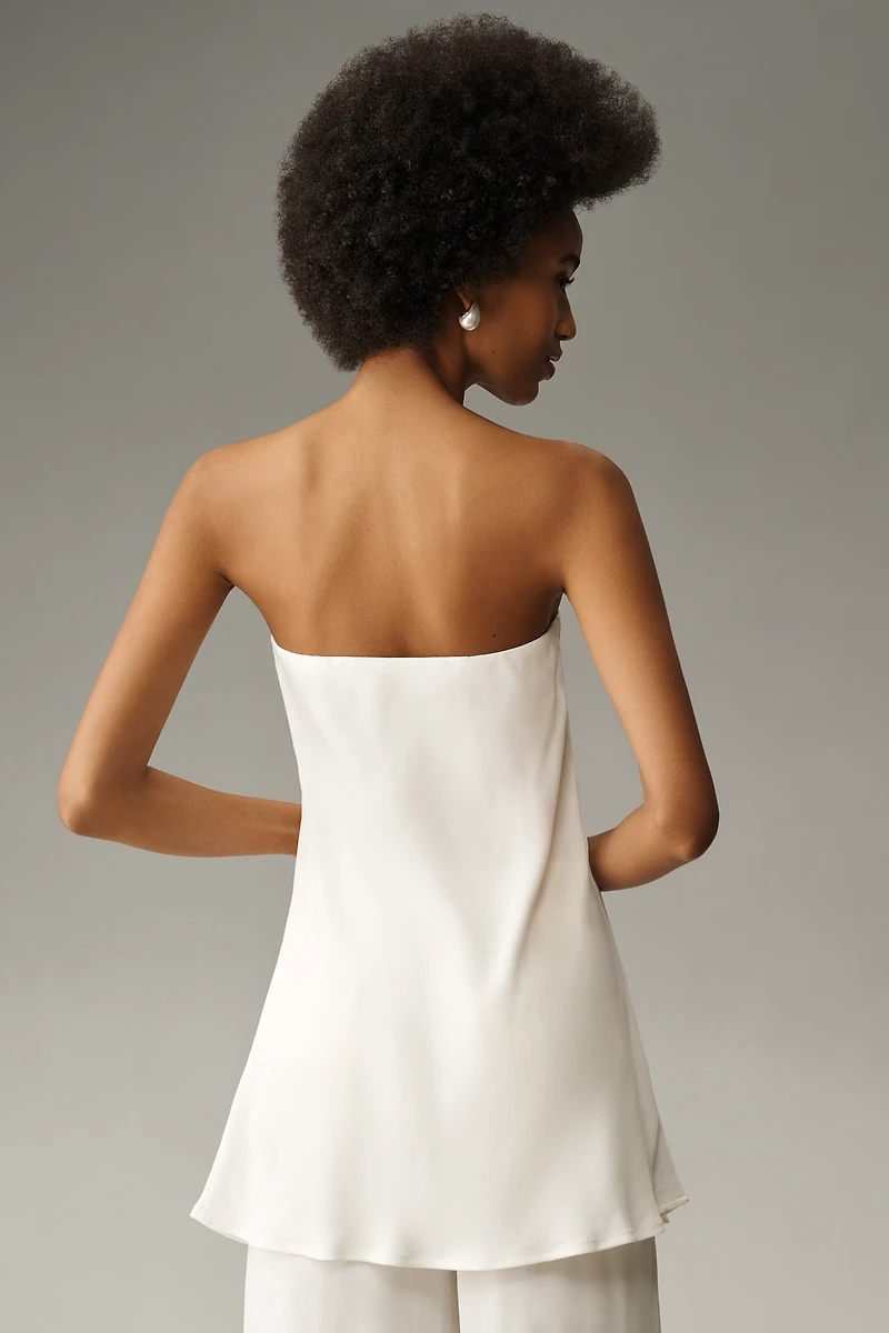 By Anthropologie Silky Tube-Top Blouse