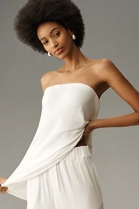 By Anthropologie Silky Tube-Top Blouse