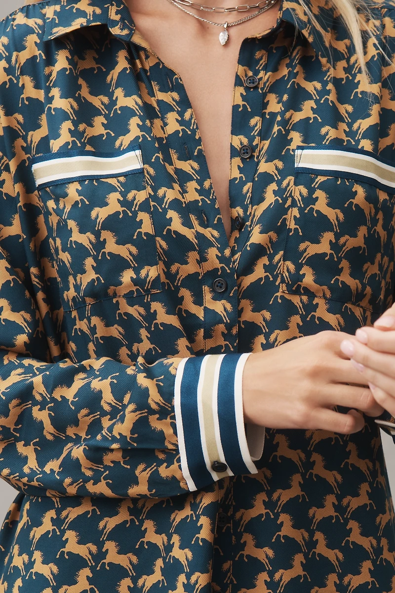 Maeve Silky Shirt Blouse