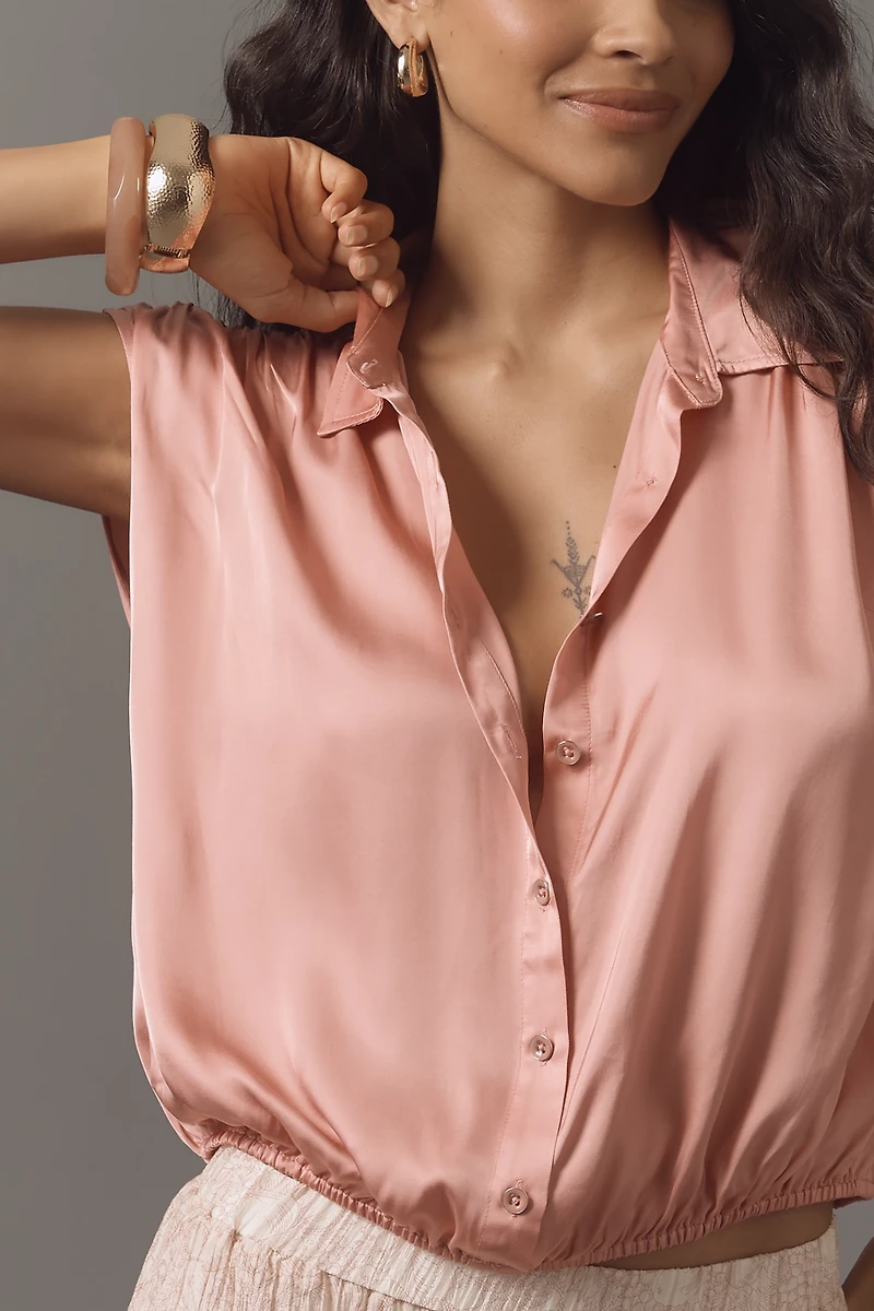 By Anthropologie Cinched Buttondown Blouse