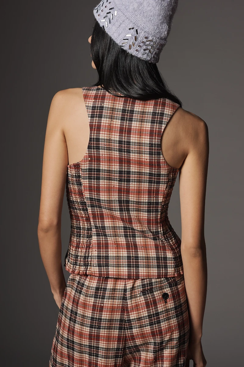 The Halsey Plaid Slim Button-Front Vest