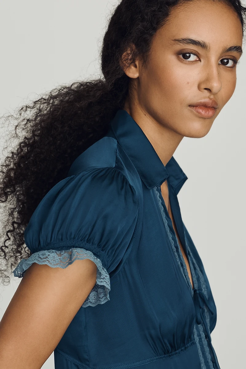 By Anthropologie Silken Collared Blouse