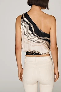 Maeve One-Shoulder Silken Tie Top