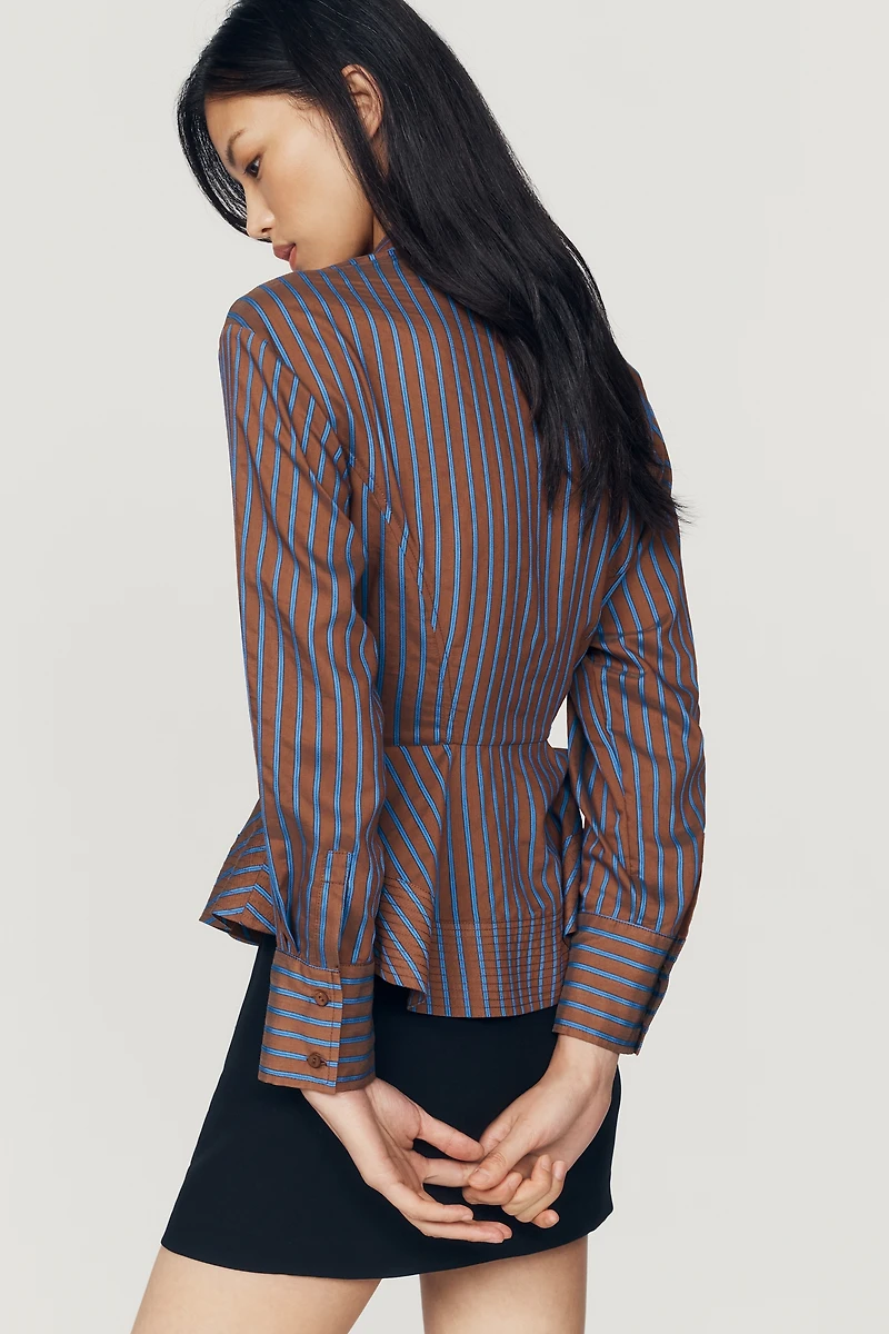 By Anthropologie Waisted Silken Buttondown Top