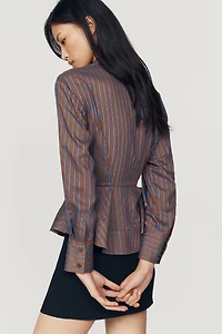 By Anthropologie Waisted Silken Buttondown Top