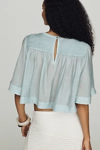 By Anthropologie Seamed Yoke Top