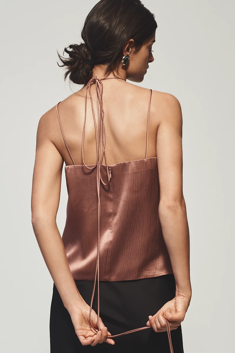Mare Tie-Neck Keyhole Silky Tank